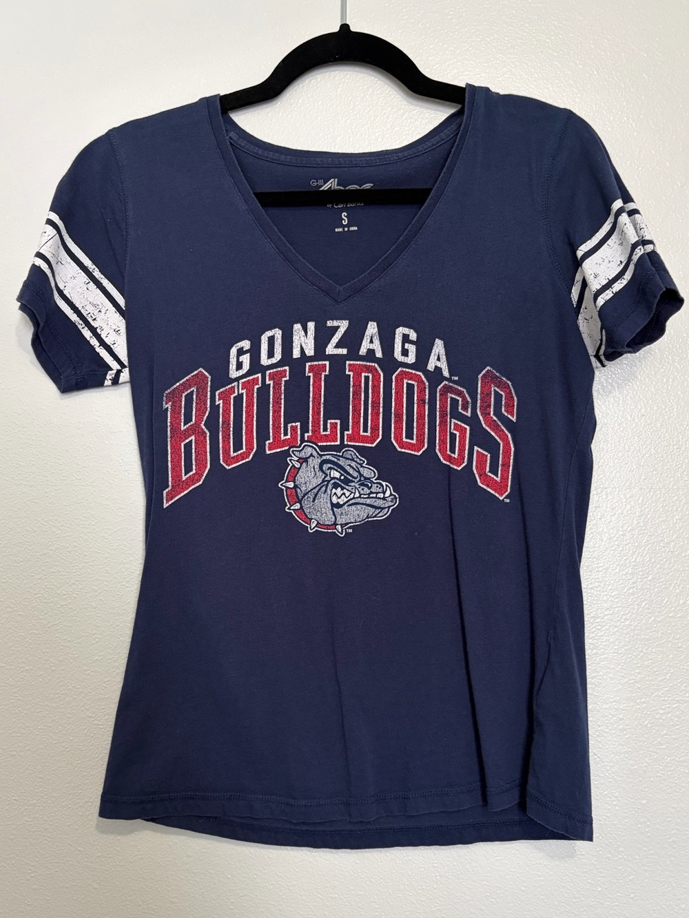 Gonzaga Bulldogs V-Neck Tee Women’s Small | NCAA Graphic T-Shirt Navy
